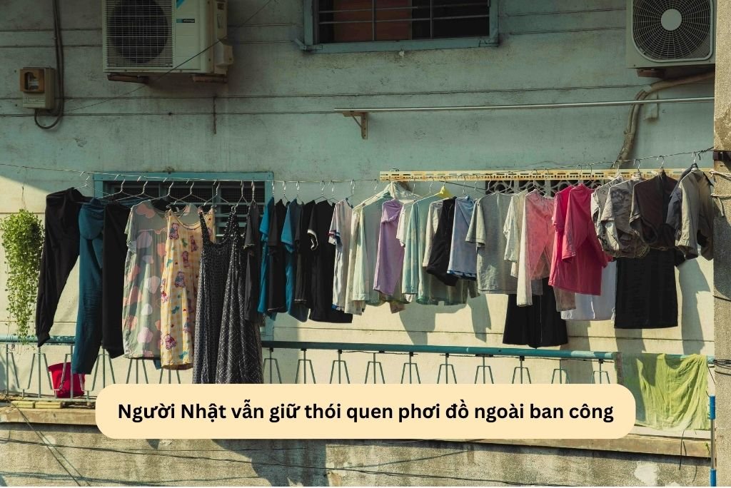 Người Nhật vẫn giữ thói quen phơi đồ