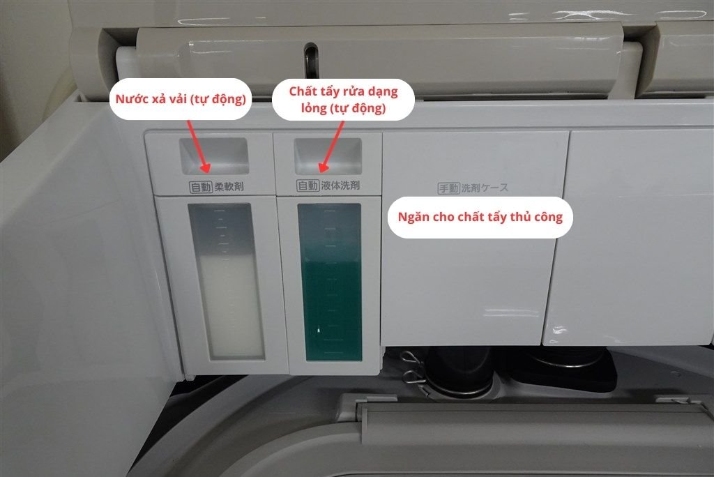 Ví dụ về ngăn đựng chất tẩy rửa tự động