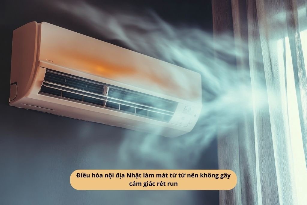 Điều hòa nội địa Nhật làm mát từ từ nên không gây cảm giác rét run